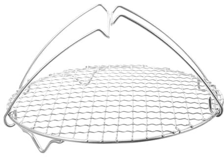 BESTOYARD Rejilla Vaporera Inoxidable Con Asas Para Freidora De Aire Accesorio Para Vapor Cocina Compacto Usar