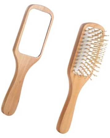 SHERCHPRY 1pezzi Pettinper Capelluto Curvo in Legno Spazzola Per Massaggi Per Capelli Ricci e Aggrovigliati Antistatica Leggera e Portatile Adatta Per Tutti i Tipi Di Capelli Per Viaggi