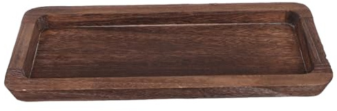 Ciieeo Bandeja de madera rústica para velas, decoración de granja, centro de mesa rectangular largo, bandeja de servir, bandeja de madera estrecha para mesa de café, cocina, comedor