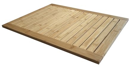 Badematte Bambus 60 x 45 cm Bambusmatte Antirutschmatte Badvorleger HTI living