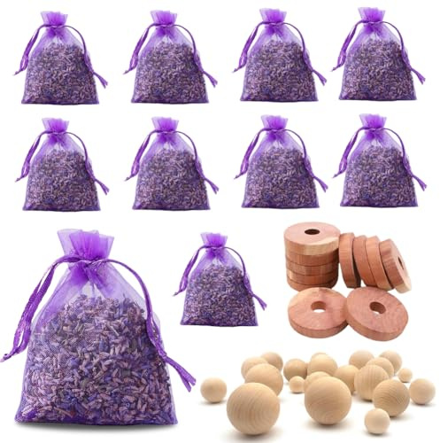 30 Sachets Lavendelsäckchen, Lavendel Duftsäckchen zum Schlafen und Entspannen, Lavender Filled Bags Drawers Geeignet für Bettkopf, Kleiderschrank, Schuhschrank, Schublade usw, Schlafhilfe (-B)