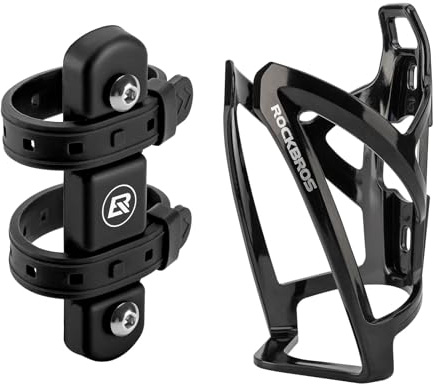 ROCKBROS Bike Bottle Cage Set, 35g Bottle Holder + 58g Silicone Adapter