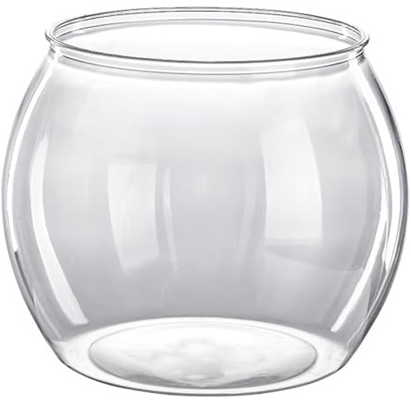 Ciotola per pesci in plastica, Ciotole per pesci in plastica 6, 3'' Diametro Trasparente Ciotola per rossi Vaso infrangibile Piccolo acquario per fioriera Terrario Tavolo da ufficio