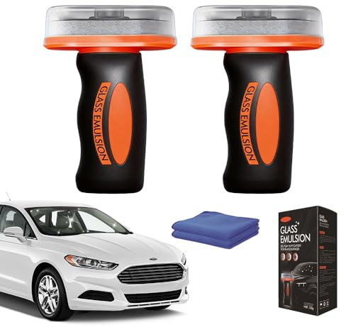 Glass Emulsion Cleaner, 2pcsGlass Guard with Towel, Glass Emulsion Shower for Car Glass Oil Film Remover,Glass Emulsion Car Removes Windows Board Windshield Stubborn Oils Residue and Water Spots