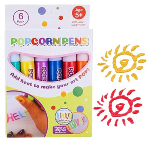 Stylo Magique 3D, Stylo Gonflant Bulle pour Enfant Fille | Il suffit de chauffer vos dessins avec un sèche-cheveux pour gonfler comme du ! Créez des motifs 3D