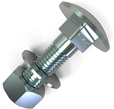 10 Stück Schlossschrauben M8 x 35 Flachrundkopfschrauben + Muttern und U-Scheiben Länge 20-200mm Auswahl: 10x M8x35