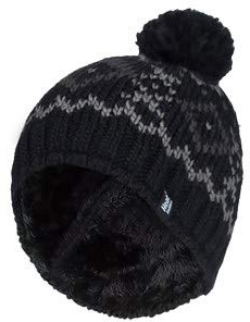 HEAT HOLDERS - Herren Winter Warm Fleece Mütze/Beanie mit Bommel