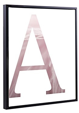 Bildershop-24 Schattenfugenrahmen Lemgo Schwarz (matt) mit Keilrahmen Leinwand Bild Druck Motiv: Buchstabe A Schwarz 21x30cm