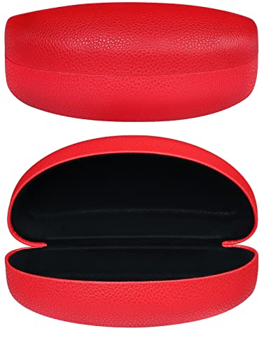 molshine Hartschalen-Sonnenbrillenetui,Klassisches extra großes Etui für übergroße Sonnenbrillen und Brillen (Rot)