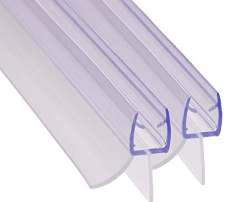 BH BAUHANDEL24 Duschdichtung unten 6-8 mm Glastür - 2x 80 cm transparent | Duschdichtung mit 2 Gummilippen: Dichtlippe unten, schräge Lippe leitet Wasser zurück in die Dusche, zuschneidbar auf Maß