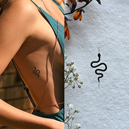 Inkster Tattoo Kleine Schlange | NEU: Verbesserte Qualität | Hautfreundlich & EU Kosmetikzertifiziert | hochwertige Temporäre Tattoos aus pflanzlichen Inhaltsstoffen | wasserfest