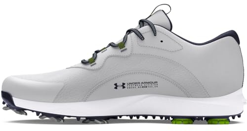 Under Armour Men's Charged Draw 2 Cleat Golf Shoe, (102) Halo Gray/Halo Gray/Midnight Navy, 6 UK