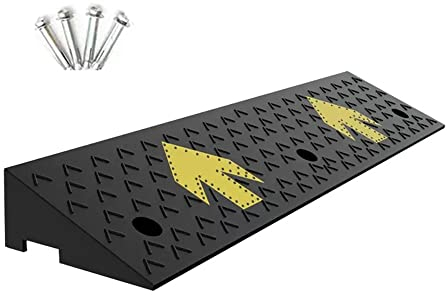 XFAK Türschwellenrampe Für Auto Bordsteinrampe Aus Gummi, Schwellenrampe rutschfeste Auffahrrampe Rollstuhlrampe Für Wohnmobil Schubkarre Fahrrad (Size : 100x37x17cm-40x14.5x6.7in)