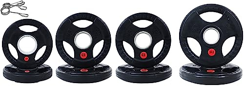 Signature Fitness Olympic 2 Zoll Gusseisen Platte Hantelscheibe für Krafttraining und Gewichtheben Gummierung Stil 20,4 kg Set