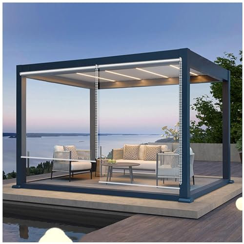 Transparente Wasserdichte Pvc Rollo Jalousien, Durchsichtige Rollläden Für Fenster, Außen Fensterrollos, Sonnenschutzrollos, Garten-pergola-rollläden, Seitenzugrollos, 0,5mm,WxH-120x300cm/47.2*118in