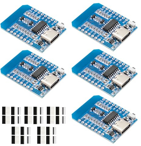 APKLVSR ESP Board,ESP ESP-12F Mini NodeMcu Lua Módulo con WLAN CH340G, Compatible con Arduino (Puerto USB C)