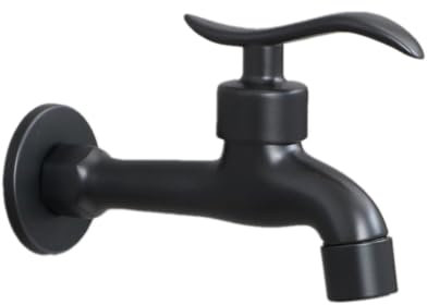 Kaltwasserhahn Gäste Wc Vollautomatischer Wasserhahn Für Waschmaschine Badezimmer Mopp-Pool Messing Einzelner Kaltwasserhahn Schwarz Haushalt 1/2 Zoll Mopp-Pool-Wasserhahn – Lang