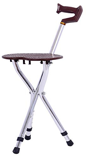 Stativ-Klapp-Gehstock mit Sitz, Teleskop-Hocker, Stuhl, Balance-Mobilitätshilfe für ältere Männer und Frauen mit rutschfestem Griff und Gummispitze (#5) elegant