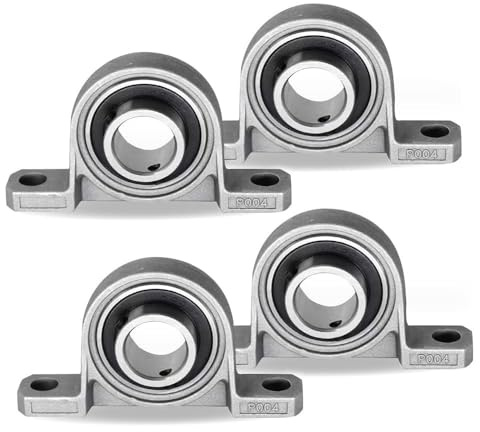 yotutun 4 Stück KP004 Kugellager Lagerbock, 20MM Stehlager Set Flanschlager Gehäuselager Flanschbohrung Lager Montageblock Zinklegierung Einsatzkugellager Lagersitz Stehlagereinhei