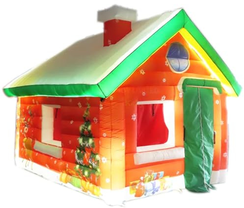 Stanza gonfiabile portatile della tenda della grotta di Santa della tenda del partito di Natale della casa di Natale con la luce bianca 10x10x1ft interno/esterno stampa di tema di Natale