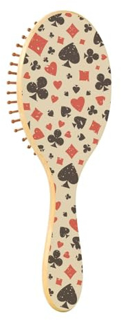 Cepillo de pelo de madera Casino Poker Paddle Brush Para el pelo fino Cepillo de pelo de madera para las mujeres Cepillo de pelo Natural