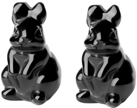 Sosoport 2stücke Kaninchen Figurine Natürlicher Dekoration Für Tisch Garten Und Büro Niedliches Osterhasen Ornament Für Und Festtagsdekoration