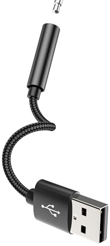 Adaptador USB Macho a Jack Auriculares 3.5mm Hembra Sonido Externa Audio AUX Cable Coche Dongle Música Adapter Computer Micrófono Conector para Android Portátil PC Compatible Con Samsung Headphones