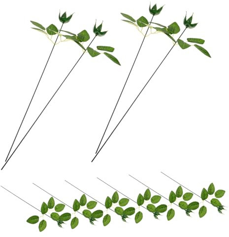DIYEAH Künstliche Blumen Kelche Stiele Set Kunststoff Kelchblätter DIY Kelche Kit Blumen Stiele Zubehör Für Bastelarbeiten