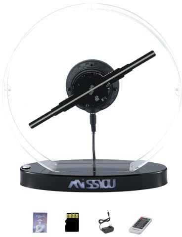 Missyou 3D Hologramm Projektor MS30D1BHZ 30CM mit LED Display App Bluetooth Steuerung Fernbedienung 700 Videos Schutzgehäuse für Weihnachten Halloween Party Bühne Werbung