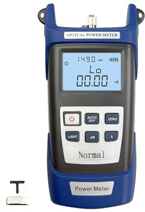 Flylin Fiber Optic Power Meter, Handheld -70~6dBm SC/FC | Handheld fiber optic power meter with SC/FC connectors, -70~6dBm range, LCD display, ideal for cable troubleshooting