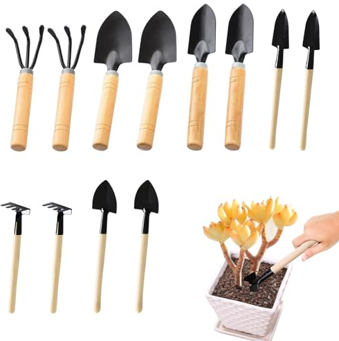 Garden Tool Set, 12 Pcs Gardening Tools Set with Trowel, Shovel And Hand Rake, Aluminium Garden Hand Tools