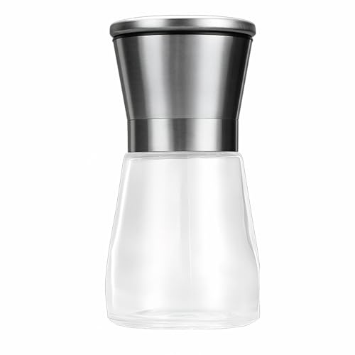Gewürzmühlen mit Einstellbarem Keramikmahlwerk – Salzmühle & Pfeffermühle aus Edelstahl & Glas für Frische Aromen - Von LokoBatii
