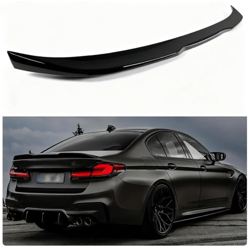 Glänzend schwarzer G30 Heckspoiler für BMW 5er-Serie G30 520i 530i 540i / F90 M5 Limousine 2017-2024 Stoßfester ABS-Kunststoff Hochfester Kofferraumspoiler Flügel (Pro-Stil)
