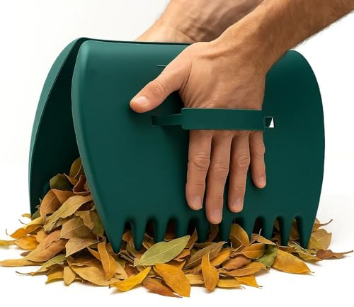 CKB LTD Laubgreifer Set mit 2 Schaufeln – große, leichte Kunststoff-Handrechen für Laub, Gras, Gartenabfälle, Gartenabfälle, strapazierfähig und einfach zu bedienender Greifer – Reinigungswerkzeug