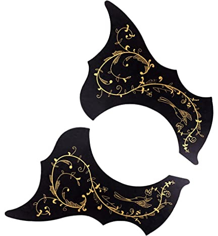 2 Stk. PVC Pickguard Schlagschutz Selbstklebende Schlagbrett für 40/41 Gitarre Konzertgitarre- 2PCS Schwarzes Gold