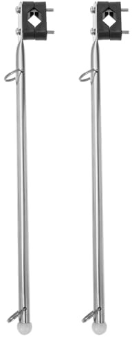 VICASKY 2pcs Marine Yacht Flagpole Yacht Mount Flagpole Flag Pole for Boat Marine Flag Mount Stainless Steel Boat Holder Stainless Steel Pole Silver