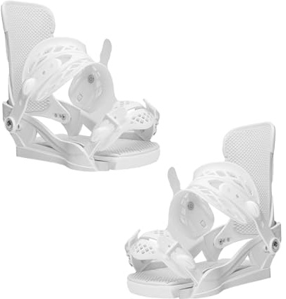 Oshhni Fijaciones de Snowboard para Adultos, Equipos de esquí y Accesorios con Correas Huecas para Snowboard. Repuestos para de Snowboard, Blanco, M