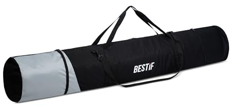 BSTIF Skitasche 200 cm – Skibag für 2 Paar Ski oder Snowboard – Wasserdichtes PVC-Innenfutter, verstärkte Polyesterhülle, verstellbarer Schultergurt – Ski Transporttasche / Snowboard Tasche Skicase