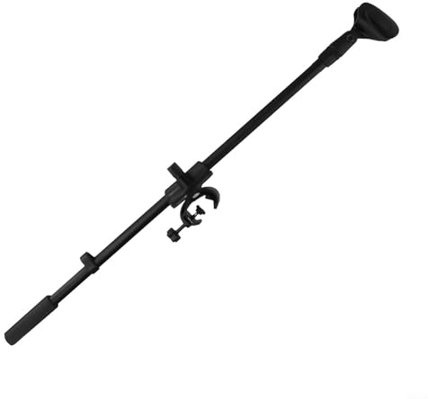 Asta per microfono rotante da 55 cm, con staffa di estensione, clip per microfono e morsetto per telefono, per treppiedi e applicazioni broadcast (clip A per microfono)
