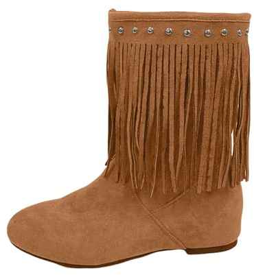 Cocila Botas Vaqueras Modernas Y Holgadas Para Mujer, Estilo Vaquero Desgastado, De Montar Tacón Plano Con Cremallera Lateral, Botines Mujer Casual Altas Planas Marrones Negros Piel Planos Azul