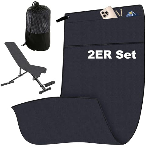 Monemey 2 Piezas Toalla Gimnasio con Cremallera, 135 * 50 cm Toalla Microfibra, Absorbente y de Secado Rápido, Ultraligera Toalla Gimnasio para Gym, Viaje, Deporte, Playa, Camping, Yoga y Sauna