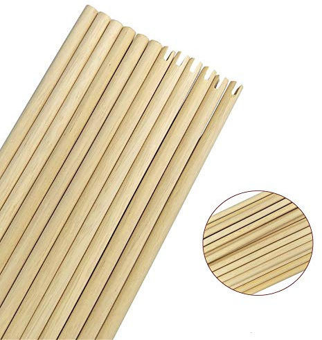 Milaem Bogenschießen Holz Pfeilschaft 80 cm Pfeilschaft für DIY Jagdpfeile Durchmesser 8mm (Packet per 24)