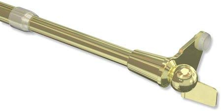 INTERDECO Klemmstange ausdrehbar, Scheibenstange 10/8 mm aus Metall, ohne Bohren, Messing-farbig, für Scheibengardinen und Kurzgardinen, Typ 2010041, 80-100 cm