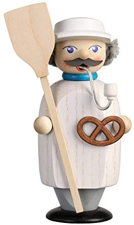 Seiffener Volkskunst | Räuchermann Erzgebirge | Kleine Gesellen 14 cm | Räuchermännchen | Original Erzgebirgische Volkskunst | 12258 | Bäcker