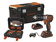 BLACK+DECKER BL188D2KA31, Taladro de Percusión Inalámbrico 18 V-2 Ah-52 Nm-1650 trs min-28 050 CPS Min, 2 Baterias, 31 Accesorios, Caja de Herramientas