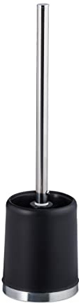 Relaxdays 2 x WC-Garnitur, Kunststoff WC-Bürstenhalter mit Toilettenbürste, stehend, wechselbarer Bürstenkopf, 37cm, schwarz