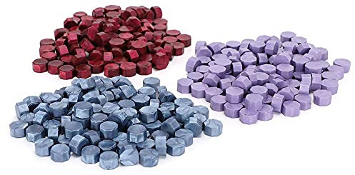 HERCHR 100pcs 3 Farben Wachs Siegel Perlen, Retro Wachs Siegel Stempel für Umschlag Einladungskarten Kunsthandwerk(Modell D.)