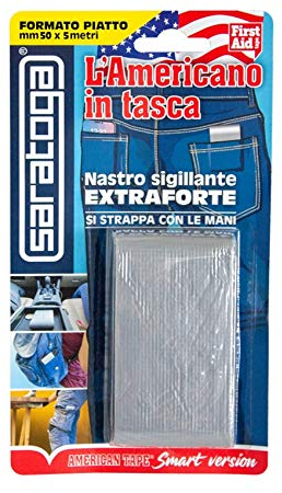 Nastro Americano Grigio TELATO L'americano in tasca Saratoga Resistente 50 MM X 5 MT EXTRAFORTE Impermeabile Sigilla RIPARA IMBALLA