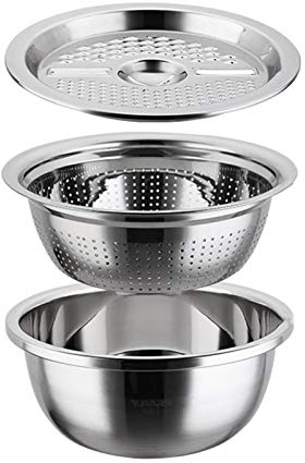 Trancheuse À Mandoline De Légumes, 3 Pièces En Acier Inoxydable, Bassin De Drainage Pour Légumes, Fruits, Fromage, Chocolat, Râpe À Julienne Polyvalente 3 En 1, Bol De Saladier