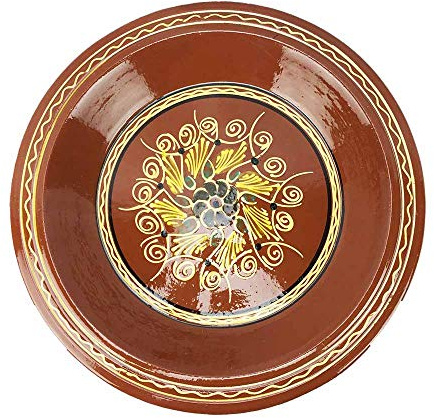 ARTIGIANATO VULCANO Plateau Marocain Céramique Peint à la Main 48 cm